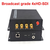 4 channel HD-SDI Video Audio Ethernet over Fiber Converters A Set, Uncompressed FC Singlemode 20Km,Support 1080P 30Hz Max Broadcast professional quality